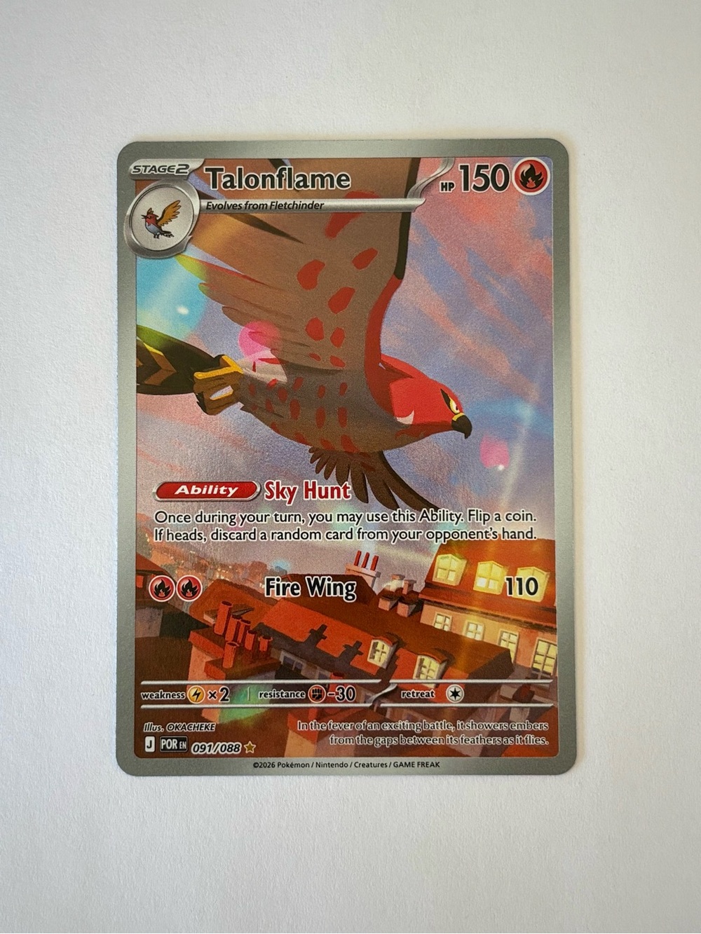 Talonflame Illustration Rare Holo - Perfect Order - Mint
